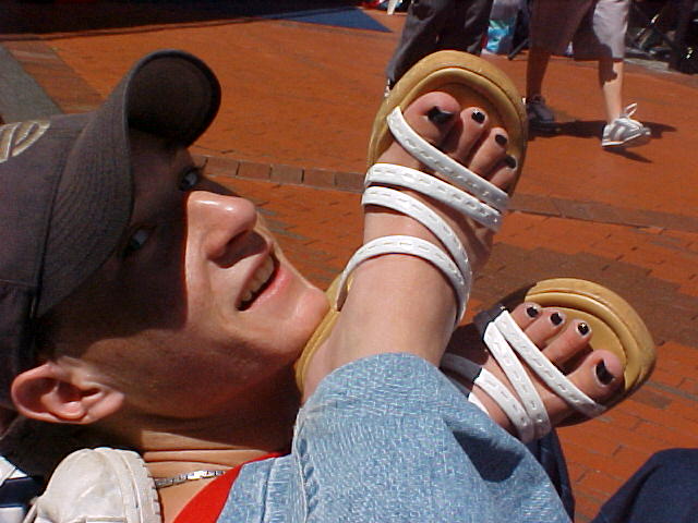 Dave with Nicole's and Nat's feet on him for some reason!?