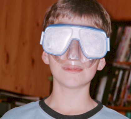 Aled when we were mucking round with the wicked goggles!