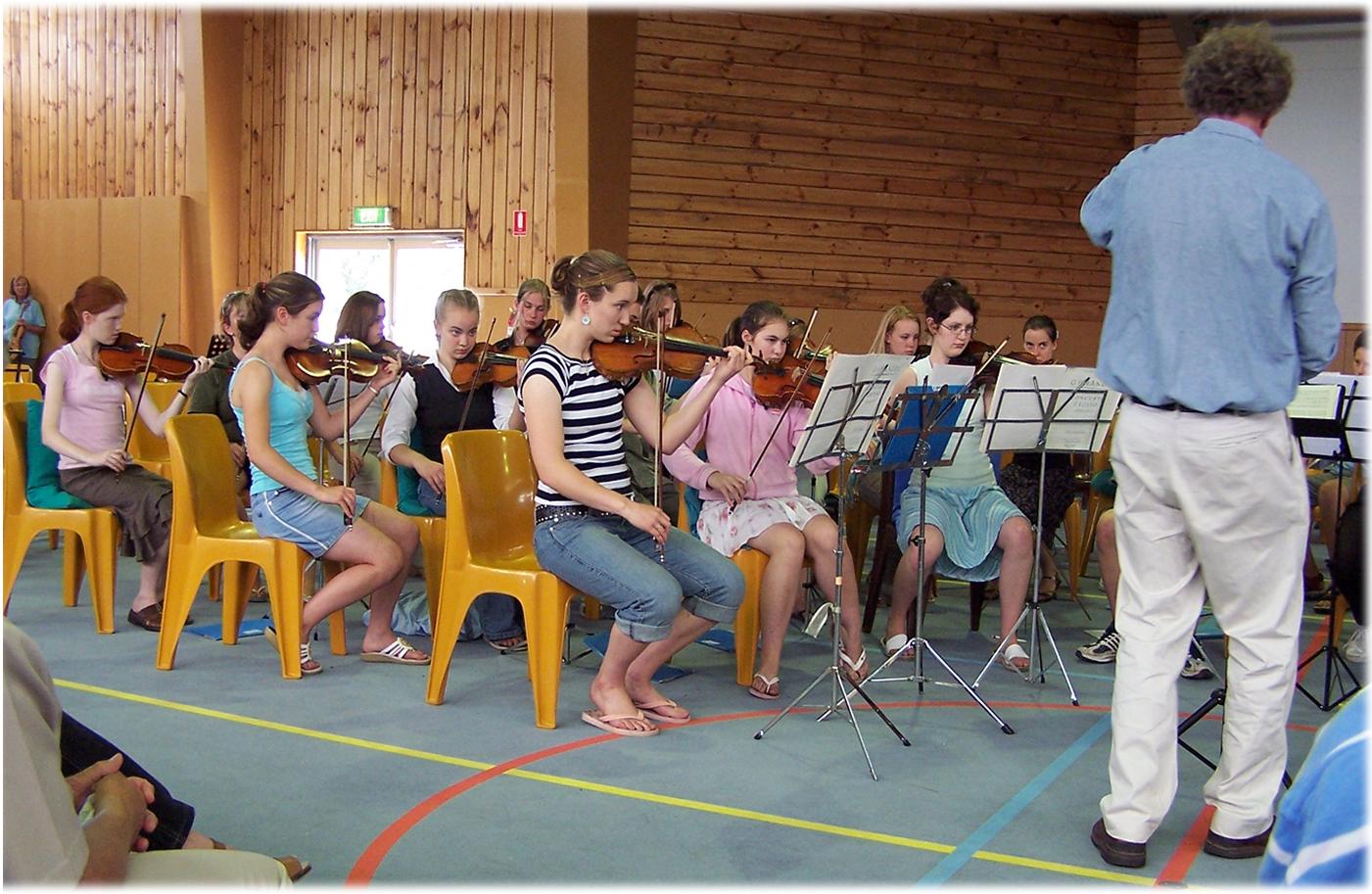 The top camp orchestra, pick the zebra - that's me!!