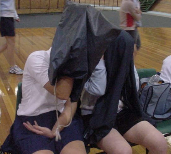 Emily and Me attempting to cover our faces...I really don't like photos!