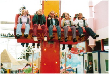 Lav, Stacey, Sarah, Elice and Erin at Luna park on the grade 10 Melbourne Trip, unfortunately I could't go =(
