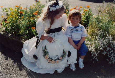 With my brother when I was about..six I think at my Uncle's Wedding - I LOVE weddings!!