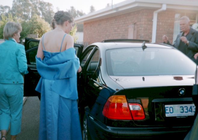 Getting into the wicked BMW before the Leavers dinner