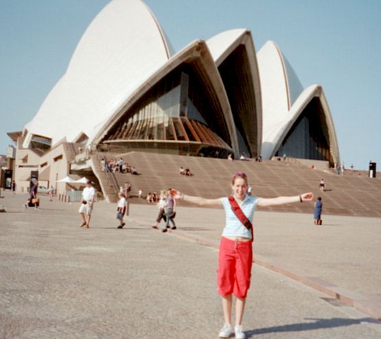 Doing another wonderful job of posing outside the Sydney Opera House