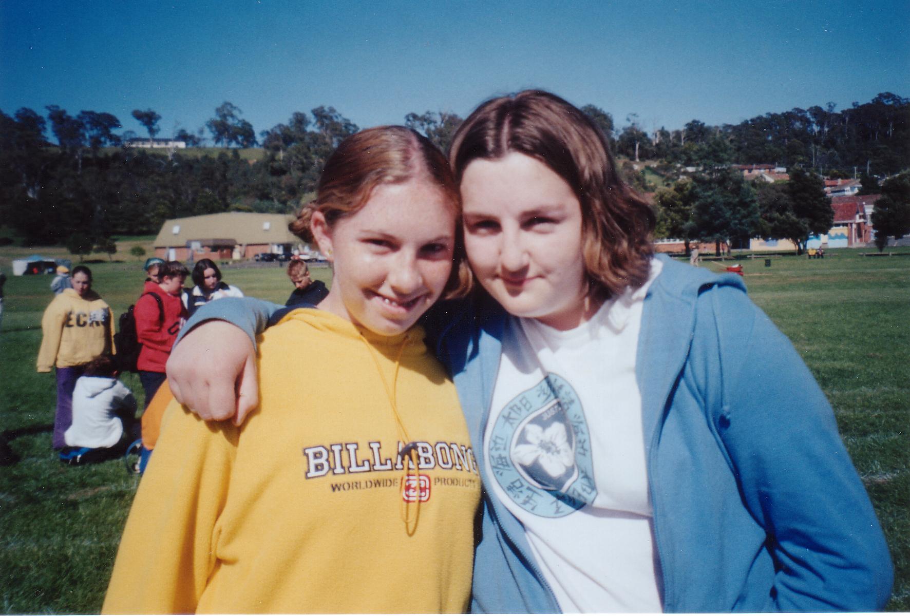 Milly and Tegan at an athletics carnival.