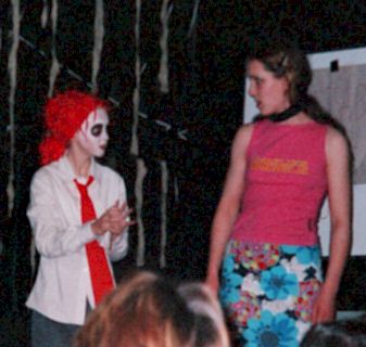 Me pulling my best I am so much better than you face to Sophie one of the little Monsters.