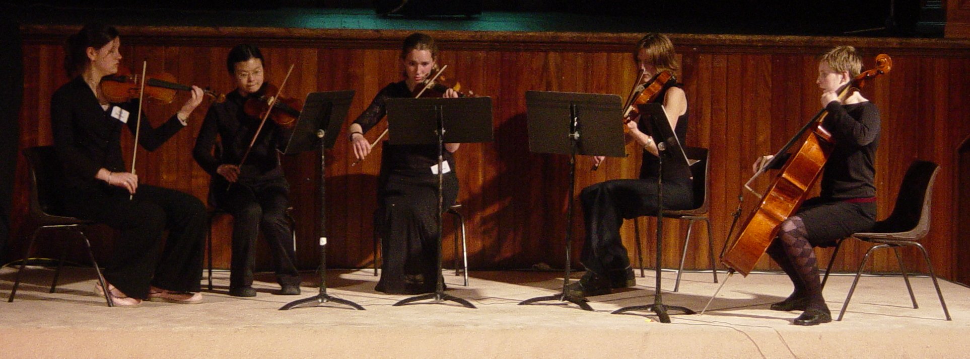 The Lc String Quartet also performing at graduation, from the left: Sarah, Lee, Me, Annalese and Christina