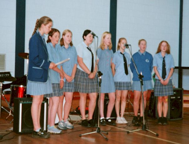 Our grade ten Vocal ensemble singing at perth primary